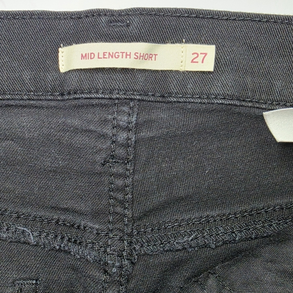 Levi's Womens Black Denim Jeans | Size 27 | Mid-length Shorts - Picture 3 of 4